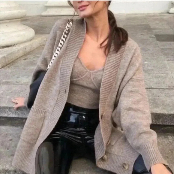 ZARA Women’s M Brown Limited Edition Wool Blend Bodysuit‎ NWT Bloggers Favorite - Picture 2 of 9